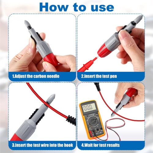 4pcs Wire Piercing Probe, Wire Piercing Tool Piercing Probes for Multimeter Voltage Voltmeter Thermometer Testing(2/4mm) 2
