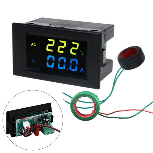 Digitale voltmeter/ampèremeter met dubbele LED, 100V/10A 1