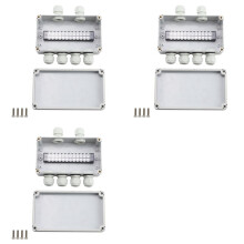 3X IP66 Waterproof Junction Box 2 in 4 Out Waterproof Electrical Box for Diameter 4-8 mm Wire