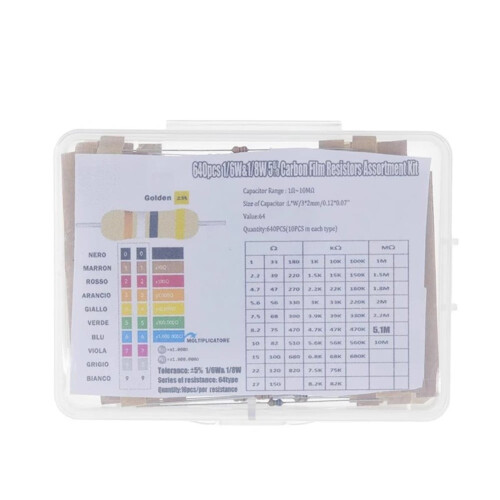 Mosiee Resistor Kit640pcs64values for DIY projects 1