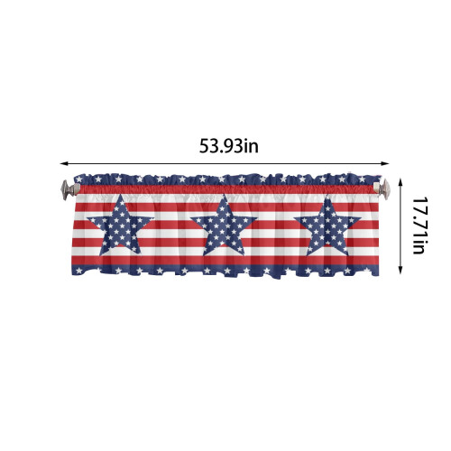Independence Day Kitchen Valance Red Blue White Stars 2