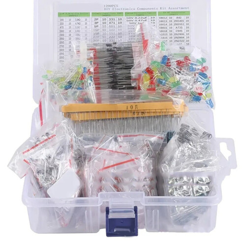 Kit de LED com resistores e capacitores Mosiee, 1200 peças, 7 componentes. 1
