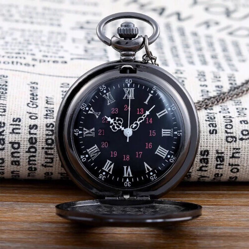 Pocket Watch with Flip Front Cover and Press Button 2