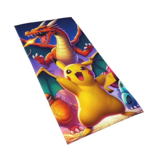 Serviettes de toilette Pikachu absorbantes 40 x 60 cm 2