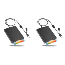 2X Floppy Disk Reader, 3.5 Inch External Floppy Disk Drive with USB Type-C, Portable FDD Floppy Disk Drive for Laptop PC