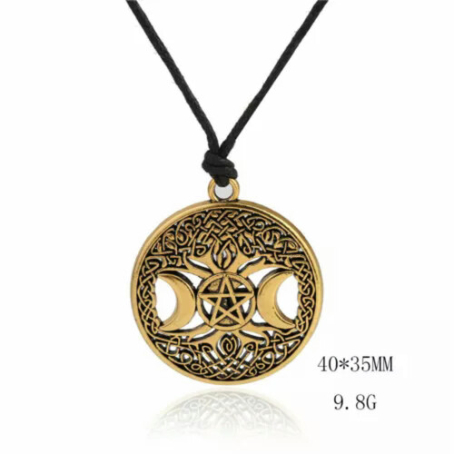 RSAMD Wiccan Τριπλή Θεά Σελήνης Δέντρο της Ζωής Πεντάγραμμο Υπερφυσικό Φυλαχτό