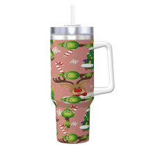 Grin-Ch 40oz Stainless Steel Tumbler with Handle and Straw