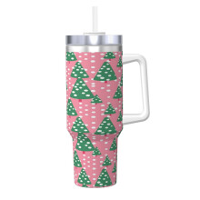 Personalized 40 oz Stainless Steel Tumbler with Handle and