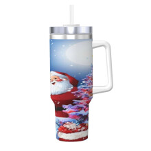 Personalized 40 oz Stainless Steel Tumbler with Handle and