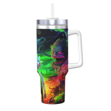 Rick and Morty Tumbler Stainless Steel 40 oz with Handle
