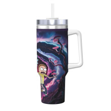 Rick and Morty Tumbler 40 oz Stainless Steel with Handle