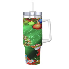 40oz Stainless Steel Tumbler with Handle and Straw