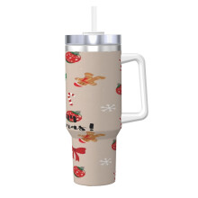40oz Stainless Steel Tumbler with Handle and Straw