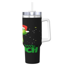 Grin-Ch stainless steel tumbler with handle and straw 40 oz