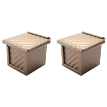 4ST Fyrkantig Brödform med Lock Rostat Brödform Brödpanna Pullman Brödform med Lock Non-Stick Vatten- Toast Box
