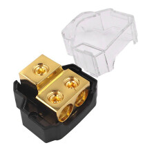 3X Car Audio Amplifier Power Distribution Block 1 in 2 Out Way Power Ground Distributor Blocks Amplifier Audio Splitter