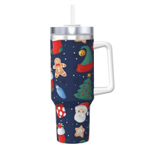 Personalized 40oz Stainless Steel Tumbler with Handle and