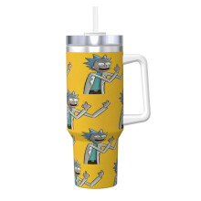 Rick and Morty Tumbler Stainless Steel 40 oz with Handle