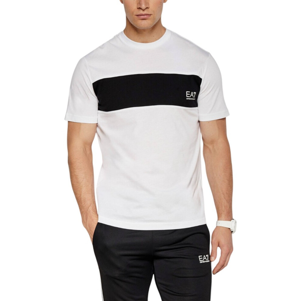 Armani (White, Xl) Ea7 Mens T Shirt Short Sleeve Cotton Tee