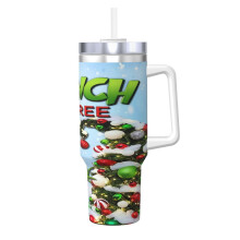 Grin-Ch 40oz Stainless Steel Tumbler with Handle and Straw