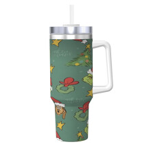 Grin-Ch 40oz Stainless Steel Tumbler with Handle and Straw
