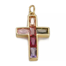 RSAMD Boheemse kruisbedels voor het maken van sieraden, pavé zirkonia kettinghanger - 3