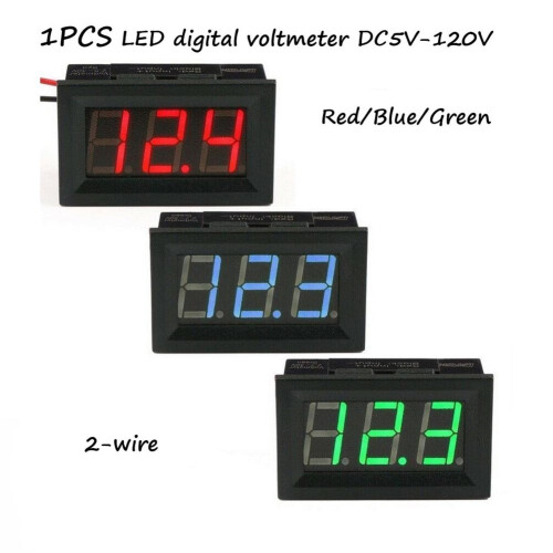 LED digitalt voltmeter blått panel 3-sifret 0,56 tommer 1