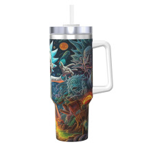 Rick and Morty 40 oz stainless steel tumbler with handle