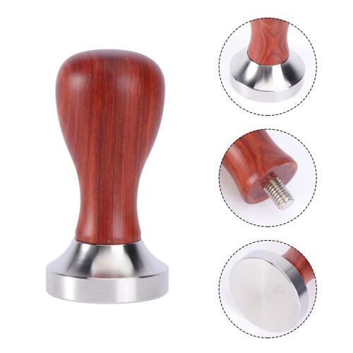 Espresso-stamper rød sandeltre rustfritt stål 51 mm 1