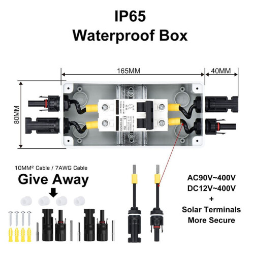 DC isolator switch for PV system2P16A combiner box with 2