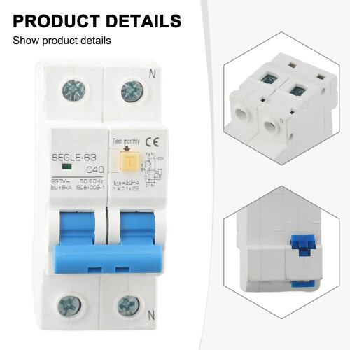 Mosiee RCBO Fehlerstromschutzschalter 1P+N AC230V 1