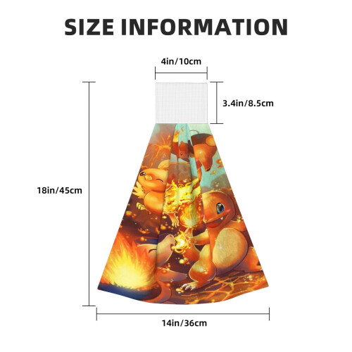Toalhas de mão Charizard em veludo coral com fecho de velcro 1