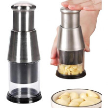 Zola Automatic Rotation Vegetable Chopper 5 Blades Stainless Steel Manual Dicer 16x6cm Black/Silver
