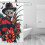 Cortina de chuveiro Freddy Krueger com ganchos, 72x72 polegadas. 3