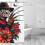 Cortina de chuveiro Freddy Krueger com ganchos, 72x72 polegadas. 8