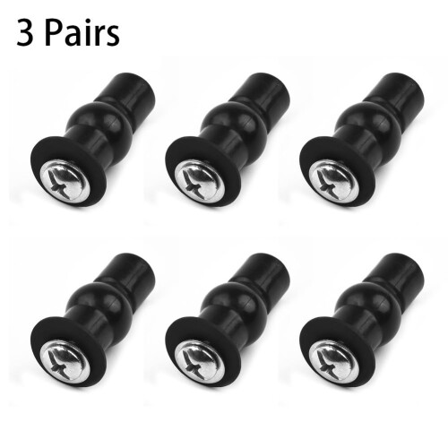 Toilet Seat Hinge Screw Set Black 6 pcs 2