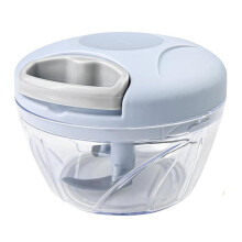 Manual Food Chopper 500ml, 5 Stainless Steel Blades, Vegetable and Fruit Dicer, Multifunctional Hand Operated Chopper for Kitchen