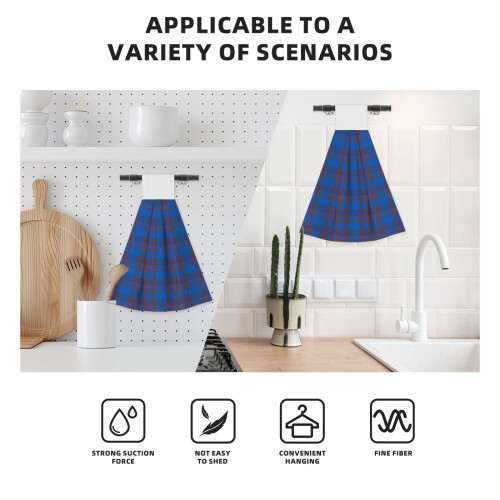 Χειροπετσέτες Elliot Tartan από σιφόν με θηλιά Velcro, κοραλί 2