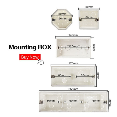 Κουτί υποδοχής διακόπτη φωτός 1Gang80x80x50mm Ευρωπαϊκό πρότυπο 1