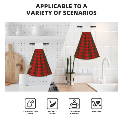 Χειροπετσέτες Maxwell Tartan Coral Velvet με θηλιά Velcro 2