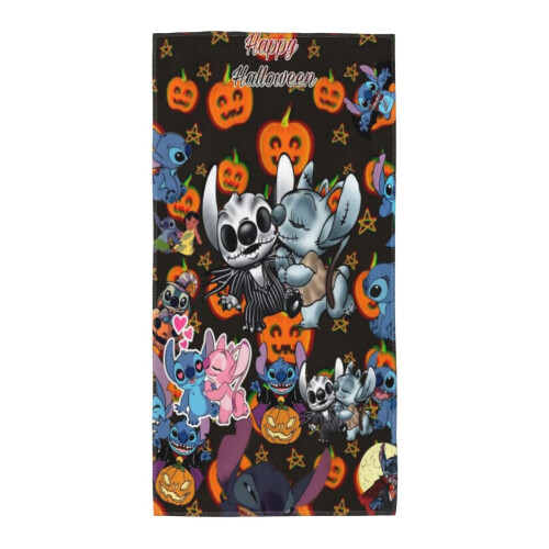Toalha de mão macia e absorvente com estampa do Stitch para o Halloween, 40 x 60 cm (16 x 24 polegadas). 1