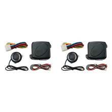 2X Autoalarm, ein-Knopf-Start/Stopp-System-Kit, Fernverriegelung der Motortür, Schlüsselloses Zugangssystem, Zentralverriegelung