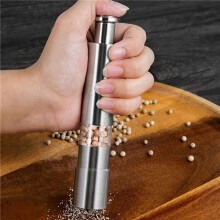 2X Salt Grinder and Pepper Mill Set for Pepper Sea Salt and Spices with Thumb Button for One Hand Operation