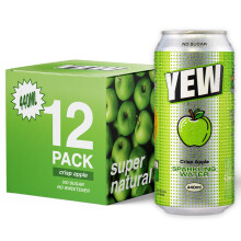 YEW Crisp Apple Sparkling Water - 12 x 440ml Cans - ZERO Sugar, ZERO Sweetener, Naturally Flavoured Sparkling Water, Calorie Free, Gluten Free