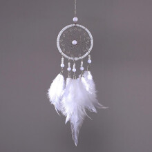Handmade dream catcher wall hanging with feathers