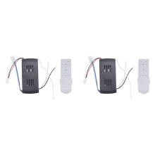 2X Universal Ceiling Fan Remote Control Kit 40W 6-Speed Timing Function Replacement Remote for Ceiling Fans & Lights