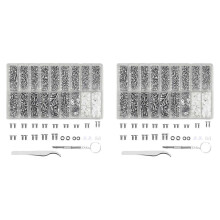 Glazenreparatieset, 2000 Stuks, Assortiment Brilschroeven en Moeren, met Minischroevendraaier en Pincetschroeven, Reparatieset