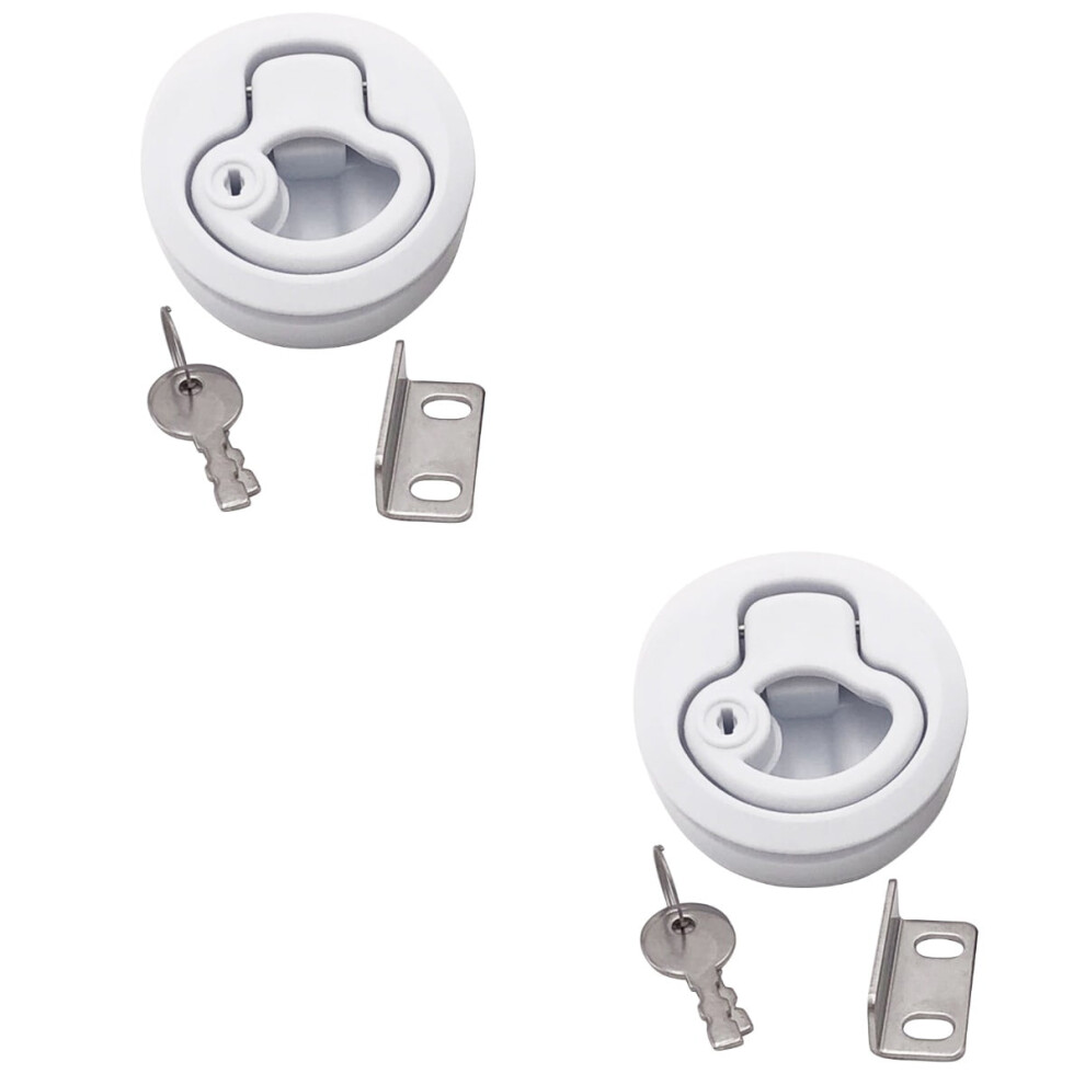 Door Deadbolt Latch Flush Pull Handle Lock 2 Pack 928028848025