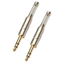 2 ks 6,35 mm stereo konektor samec audio konektor svařovací stereo duální jack pro sluchátka s pružinovým konektorem TC030