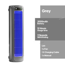 (Grey) Newest Wall Mounted Air Conditioning Fan Silent Household Rechargeable Tower Fan Vertical Desktop Air Cooler  for Bedroom Living